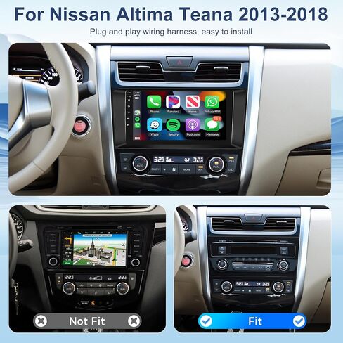2+64g- ل Nissan Altima Teana 2013-2018 Car Radio with Carplay/Android Auto ، Android Car Stereo 9 inch touch screen gps wifi bluetooth fm/rds link swc camera in Kuwait