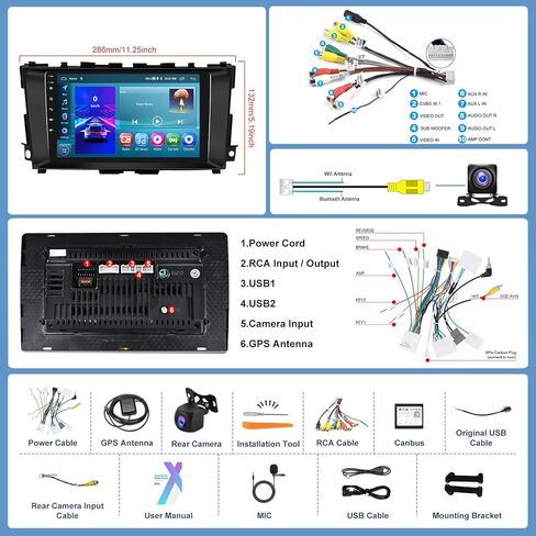 2+64g- ل Nissan Altima Teana 2013-2018 Car Radio with Carplay/Android Auto ، Android Car Stereo 9 inch touch screen gps wifi bluetooth fm/rds link swc camera in Kuwait