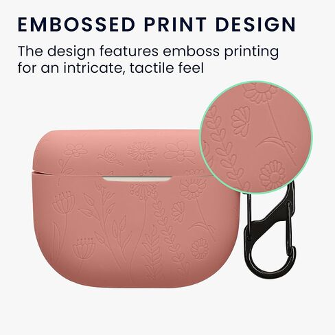 kwmobile Silicone Carry Case Compatible with Jabra Elite 10 / E10 Cover - Embossed Soft Rubber Pouch - Embossed Pattern in Saudi Arabia
