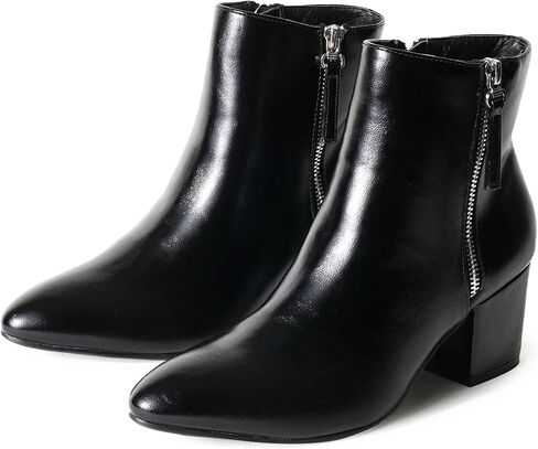 J. Adams Zuma Ankle Bootie – Closed Pointed Toe Low Block Heel Zip Up Boot in Kuwait