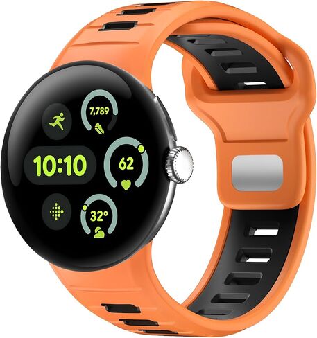 Silicone Band Compatible with Google Pixel Watch 3 45mm Band,Breathable Waterproof Sport Replacement Bands for Pixel 3 Watch Band 45mm Men Women in Saudi Arabia