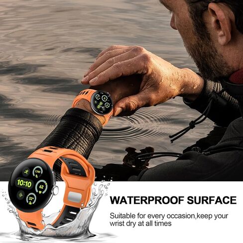 Silicone Band Compatible with Google Pixel Watch 3 45mm Band,Breathable Waterproof Sport Replacement Bands for Pixel 3 Watch Band 45mm Men Women in Saudi Arabia