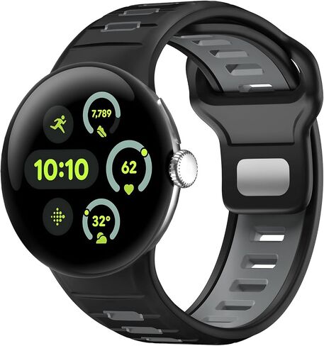 Silicone Band Compatible with Google Pixel Watch 3 45mm Band,Breathable Waterproof Sport Replacement Bands for Pixel 3 Watch Band 45mm Men Women in Saudi Arabia