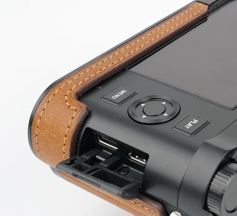 uchandmade】 كاميرا جلدية أصلية مصنوعة يدويًا نصف علبة لليكا D-Lux 8 Case/Leica D-Lux 8 Case Case/Leica D-Lux8-طبقة أعلى من طبقات البقر جسم + لوحة قاعدة معدنية + تصميم يدوي (Y-Brown) in Kuwait