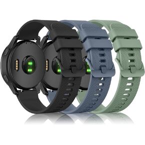 Meliya Bands Compatible with Garmin Venu/Venu Sq/Sq 2/Venu 2 Plus/Garmin Vivoactive 5/3 Watch Bands Women Men, 3-Pack Soft Silicone Sport Replacement Strap for Garmin 165/55/645/245 Music Watch Band