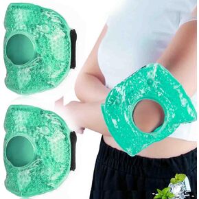 Cooling Knee Brace Adjustable,Ice Pack for Knee Injuries,Reusable Hot Cold Therapy Knee Wrap for Joint Pain Arthritis Meniscus Tear, Sprains & Swelling, 2 Packs(Green)