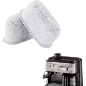2pcs Espresso Machine Filters for Delonghi, Super Strong Adsorption Activated Charcoal Water Filter Pod Accessories Espresso Machine Filter Replacement Parts for 7313285779 for Delonghi