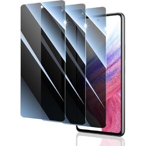 Privacy Screen Protector for Samsung Galaxy A51/A52/A52S/A53, 3 Pack Tempered Glass, 9H Hardness, Anti-Shatter, Anti-Scratch, 4 Inches