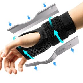 Fit Geno Carpal Tunnel Wrist Brace for Women and Men - Pain Relief for Tendonitis, Arthritis, Strain and Sprain - Adjustable Wrist Splint Support for Day & Night (Right Hand S/M)