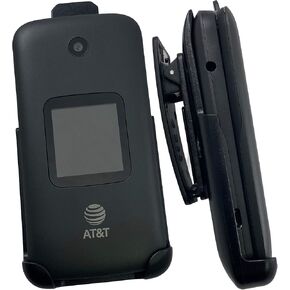 Holster for Alcatel Smartflip/Go Flip 3, Nakedcellphone Black [Rotating/Ratchet] Belt Clip Holder Case [with Kickstand] for Alcatel Go Flip 3, Alcatel Smartflip (2019)