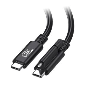 Cable Matters [USB-IF Certified] 20Gbps USB4 Cable with Top Screw Lock 6.6ft, Up to [8K@30Hz / 4K@120Hz Video, 240W Charging, 20Gbps Data Transfer] USB C Cable with Screw Lock/USB C Locking Cable