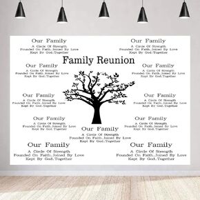 Family Reunion Backdrop for Family Reunion Party Decorations Simple Style Black Tree of Life Background Family Reunion Party Sparkling Family Reunion Party Banner 10x7ft BJZSMT186