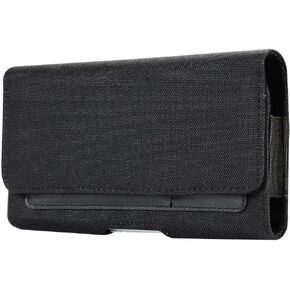 Rugged Nylon Belt Clip Holster Case Pouch Wallet 2 Card Slots for Samsung Galaxy A54 A53 A33 A52 A51 A15 A10e S24 S23 S22 Plus S21 FE S20 FE, iPhone 12 13 14 15 16 Pro XS Max XR, Google Pixel 9 8 7 6