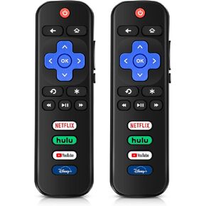 2 Pack Replacement Remote Control for Roku TV,Compatible for TCL Roku/Insignia Roku/Onn Roku/Philips Roku Smart TVs(Not for Stick and Box)