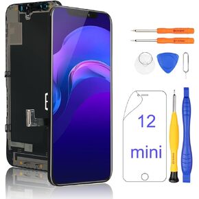 Yodoit for iPhone 12 Mini Screen Replacement Kit COF FHD LCD Display 3D Touch Digitizer Glass Assembly with Repair Tool A2176 5.4 Inch