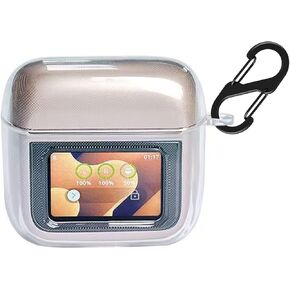 Case Compatible with JBL Tour Pro 3, Soft Silicone Shockproof Protective Cover with Carabiner Accessories (Clear)