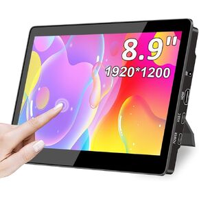 Portable Monitor Touchscreen,8.9 Inch Small Monitor for Computer| 1920 * 1200 |16:10|450Nits|Optical Bonding| HDMI/USB-C Port|Mini Display for Raspberry Pi Laptop Mini PC Mac