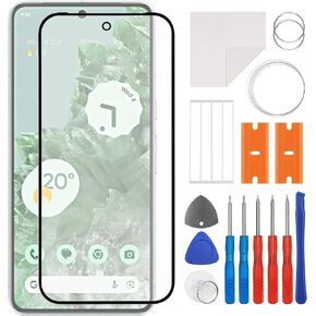 Front Screen Glass Outer Panel Lens Replacement +OCA Compatible with Google Pixel 9 Pro [6.3"] GR83Y, GEC77, GWVK6 (No LCD Screen and Touch Digitizer) with Repair Kit