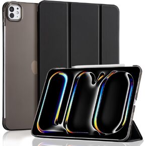 CoBak Case for iPad Pro 11 Inch (M4) 2024 (5th Gen) Released, Slim Stand Hard Back Shell Protective Smart Cover with Auto Sleep Wake Feature for iPad Pro 11 Inch Tablet, Black