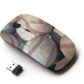 [ Optical 2.4G Wireless Computer Mouse [ Baseball and Baseballs Sports ]