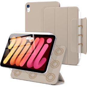 حافظة مغناطيسية لجهاز iPad mini 7 A17 Pro، حافظة ذكية نحيفة لجهاز iPad mini الجيل السابع/السادس 8.3 بوصة موديل 2024/2021، حامل ثلاثي الطي خفيف الوزن، النوم/الاستيقاظ التلقائي، دعم Pencil Pro، قهوة الشوفان in Kuwait