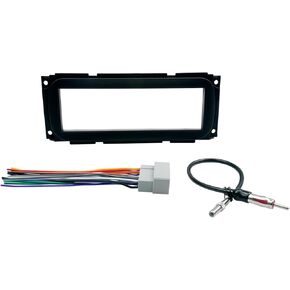 Single DIN Radio Dash Kit W/Radio Wiring Antenna Adapter Fit for 2002-2007 Chrysler Do-dge Je-ep Single Din Radio Mount Housing Bracket Trim Bezel Kit Installation Aftermarket Stereo