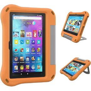 8 inch Tablet Case for Kids,Compatible 2024/2022 Tablet 8 Case,Not for iPad/Samsung/Onn/Andriod Tab - Auorld All-New Lightweit Shockproof EVA Case Cover with Handle Stand for 2022 8 inch Tablet-Orange