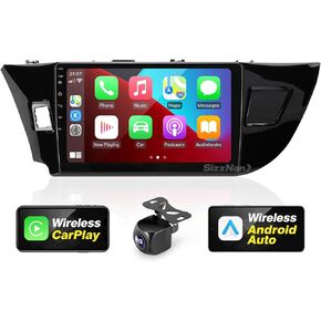 for Toyota Corolla 2014 2015 2016 Radio Compatible with Wirelessly Carplay Android Auto,Android Car Radio Stereo Bluetooth Navigation GPS WiFi FM/AM 8core 4GB+64GB Touchscreen Backup Camera