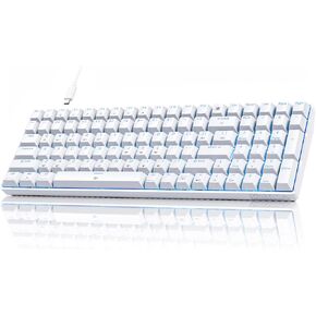 DIERYA DK98SE Gaming Keyboard,Wired Mechanical Keyboard with Clicky Blue Switches,USB-C Cable for PC Windows Gamers and Typists,White