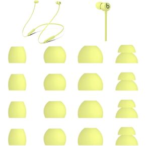 Zotech Replacement Earbud Tips for Beats Flex Headphones, 16 Pieces, Small, Medium, Large, Double Flange, Yellow