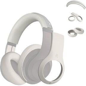 Studio Pro Silicone 3 in 1 Case Cover Set, Anti-Scratch Ear Pad Cover/Shell Cover/Headband Cover for Beats Studio Pro Headphone, Studio Pro Soft Silicone Protector Accessories(Off-White)
