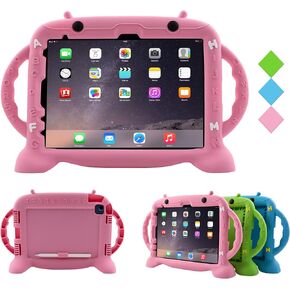 CHIN FAI Kids Case for iPad 10th 2022 with Pencil Holder, Soft Silicone Shockproof Handle Stand Protective Case for iPad 10th Generation 10.9 Inch 2022 (Pink)