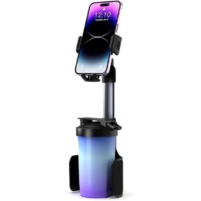 2 in 1 Cup Phone Holder Adjustable for Car, Aluminum Alloy Rod Cup Phone Holder for Your Car Bottle Cup Holder, Convenient, Sturdy and Stable Universal Fit 2.5-4'' Cup Holder