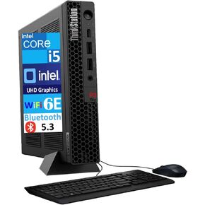 Lenovo ThinkStation P3 Tiny Workstation Desktop (Intel i5-13500, Intel UHD 770 Shared, 64GB DDR5, 2TB PCIe SSD, WiFi 6E, BT 5.3, RJ-45, 1 Display Port, HDMI, Win11H) with Keyboard & Mouse