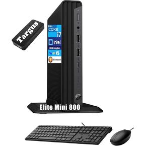 HP EliteDesk 800 Business Mini Desktop (Intel 8-Core i7-10700T vPro 10th Gen, 16GB RAM, 256GB SSD, Intel UHD 630, WiFi 6, BT 5.2, RJ-45, Win 11 Pro) with Keyboard, Mouse & USB-C Universal Dock