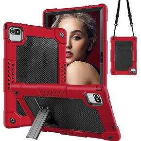 بالنسبة لحالة قرص ZZB 10 بوصة ، للحصول على MB1001 10.1 Tablet Case Kids ، قذيفة حزام كتف مقاومة للصدمات لـ CZZ/OKAYSEA 10.1/Happybe/anylake/Freeski Olexex Bestski/Velorim (Red/Black)