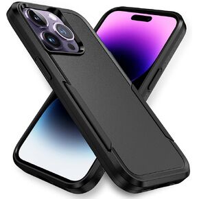 Compatible with iPhone 15 Case, Heavy Duty Protection Shockproof Dropproof Dustproof Anti-Scratch Phone Case Cover for 15 -Black