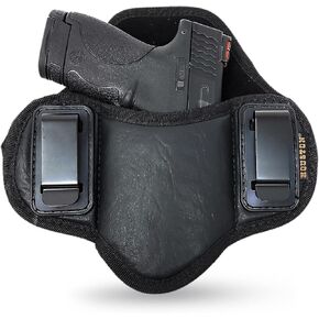 Tactical Pancake Holster Fit Glock 43 23 32 27 33, M&P Shield, Taurus PT111. Suede Interior. Inside The Waistband ECO Leather Holsters for Pistols by Houston (Right Hand)
