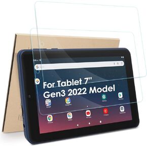 2-Pack Screen Protector Compatible with Onn 7" Tablet (Gen 3, 2022 Model:100071481), [HD Clarity] [9 Hardness] [Anti-Scratch] Tempered Glass