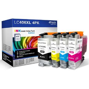 XL LC406 Ink Cartridges for Brother Printer for Brother Ink LC406 Ink Cartridge XL LC406XL Replacement with Brother MFC-J4335DW Ink XL, MFC-J6555DW, MFC-J4345DW XL, MFC-J5855DW, MFC-J4535DW XL