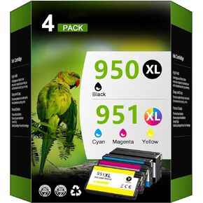 950XL 951XL Cartridge Combo Pack, Compatible for HP950 951 Ink Cartridge Work for HP OfficeJet Pro 8600 8610 8620 8100 8630 8660 8640 8615(1 Black, 1 Cyan, 1 Magenta, 1 Yellow)