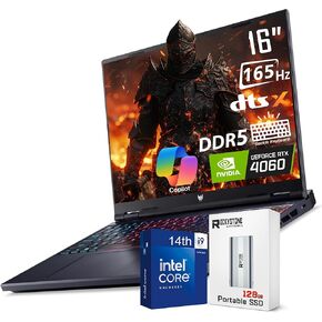 Acer Predator Helios Neo 16 Gaming Laptop, 16" 165Hz WUXGA Display, Core i9-14900HX(5.80 GHz), GeForce RTX 4060, RGB Backlit Keyboard, Copilot AI Laptop, Windows 11 Home,Black(64GB DDR5 RAM | 2TB SSD)