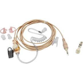 Universal IFB Earpiece 3.5mm Anchor Broadcaster in Ear Monitor On Camera On Stage Professional Earset for iPhone Android Clear-Com Comrex Telex Lecstronics w/ 1/4'' Connector - Beige