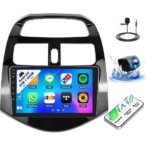 SIXTOP [2+64G] Android Car Stereo for Chevrolet Chevy Spark 2011-2014 Upgrade Replacement Radio Carplay Android Auto Mirror Link 30 Themes 9 inch Touchscreen FM GPS Bluetooth+AHD Camera&MIC