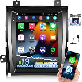 [2G+64G] for Cadillac Escalade Radio 2007 2008 2009 2010 2011 2012 2013 2014, 9.7 inch Vertical Touch Screen Android Car Stereo with Carplay/Android Auto/Hi-Fi Audio/Bluetooth/1080P/SWC