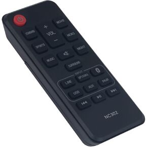 NC302 NC302UH RTNC302UH Replace Soundbar Remote Control fit for Sanyo Sound Bar Speaker Home Theater System FWSB426F FWSB426FA NC306 NC306UH sub for Magnavox Soundbar NC307 NC307UH MSB3610/F7