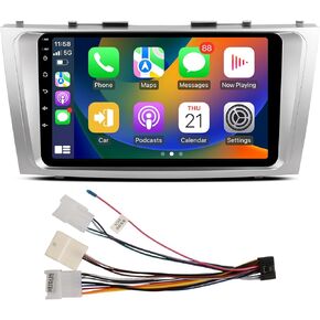 9" Wireless Apple Carplay Radio for Toyota Camry 2007-2011, Android 12 6G 128G Touch Screen Car Stereo with Android Auto Mirror Link IPS Screen GPS Navigation 5GHz WiFi (XC004-1 for Non-JBL)