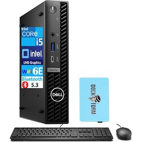 Dell OptiPlex 7020 Micro Business Mini Desktop (Intel i5-14500T, Intel UHD 770 Shared, 16GB DDR5, 2x2TB PCIe SSD (4TB), WiFi 6E, Bluetooth 5.3, 90W PSU, RJ-45, Win 11 Pro) w/DKZ USB Port Expander in Kuwait