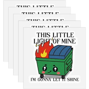 5pcs Dumpster Fire Stickers, 2x2in Funny Trash Bin Fire Decal Waterproof Vinyl Dumpster Fire Meme Label Response Team Laptop Phone Water Bottle Notebook Decoration Supplies and Gifts