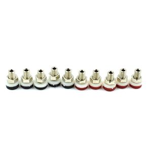 Mini 2mm Banana Female Plug Socket PCB Panel Mount Jack Binding Post Terminal Connector Black and Red - (10 Pcs)